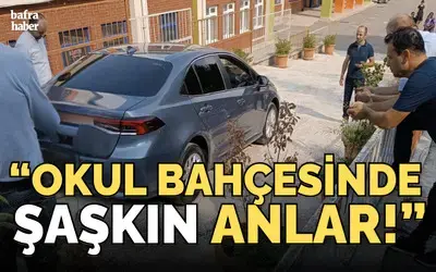 Okul bahçesinde şaşkın anlar!