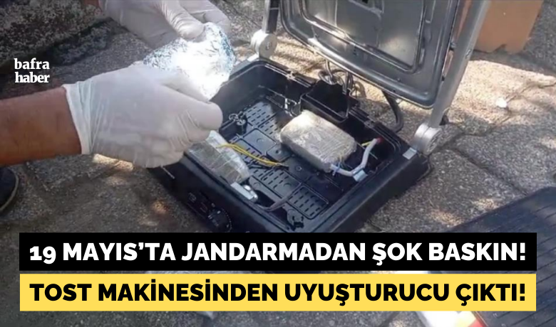 Tost makinesi içine gizlenmiş 2kilo toz esrar ele geçirildi