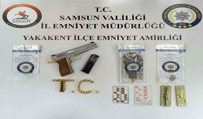 Yakakent ilçesinde uyuşturucu veruhsatsız silah ele geçirildi
