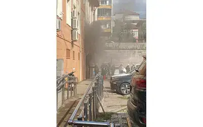 Adliye binası yanındaki trafoda yangın
