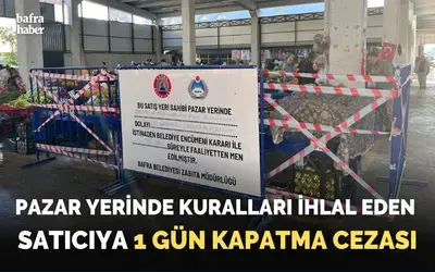 Pazar Yerinde Kuralları İhlal Eden Satıcıya 1 Gün Kapatma Cezası