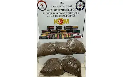 Samsun’da 410 paket gümrük kaçağı nargile tütünü ele geçirildi
