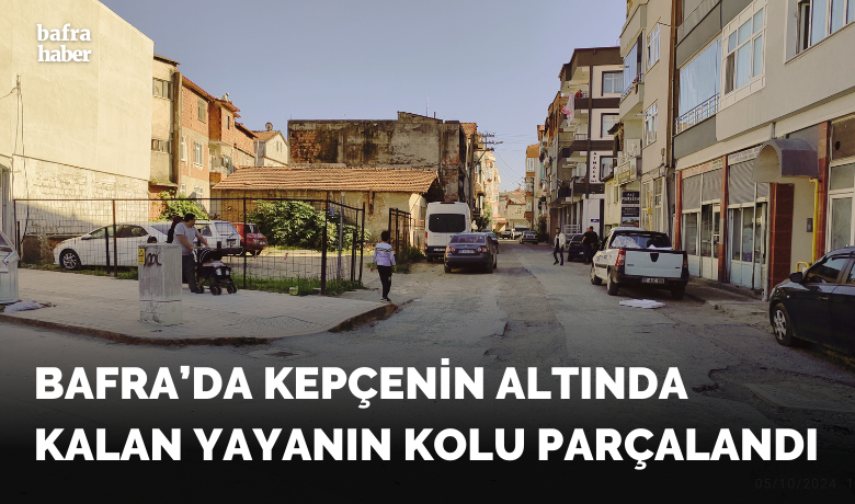 Bafra’da Kepçenin Altında Kalan Yayanın Kolu Parçalandı