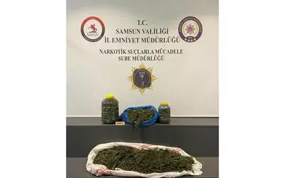 Samsun’da 6 kilo 700 gram esrar ele geçirildi
