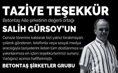 Betontaş’tan Taziye Teşekkürü