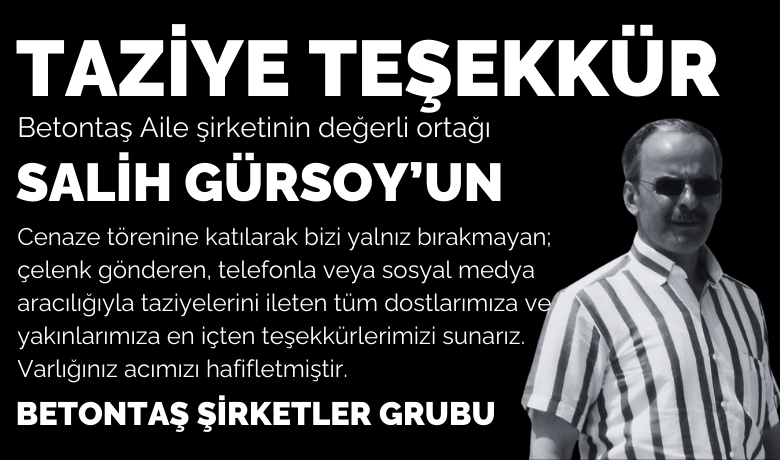 Betontaş’tan Taziye Teşekkürü