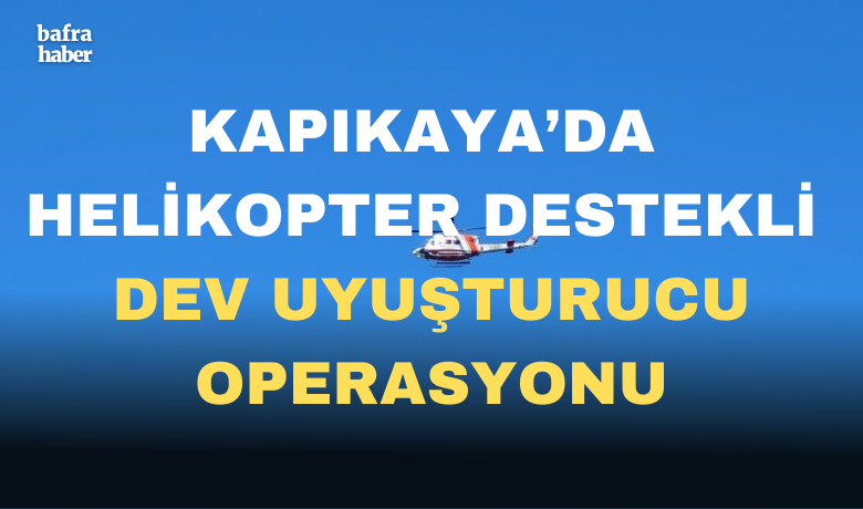 Kapıkaya'da helikopter desteklidev uyuşturucu operasyonu - Samsun’un Bafra ilçesinde helikopter destekli uyuşturucu operasyonunda 160 kilogram esrar maddesi ele geçirildi.