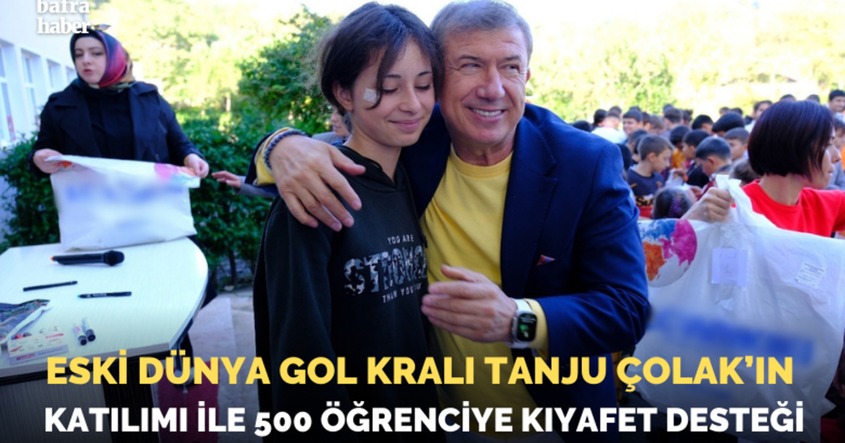 Tanju Çolak'ın katılımı ile öğrencilere kıyafet desteği