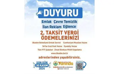Emlak, çevre ve reklam vergi ödemeleri başladı
