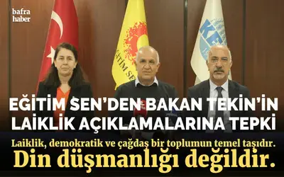 Eğitim Sen’den Bakan Tekin’e Laiklik Tepkisi