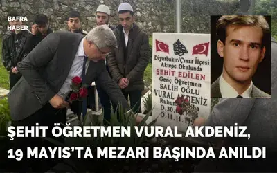 Şehit Öğretmen Vural Akdeniz, kabri başında anıldı