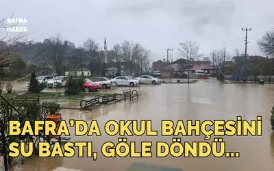 Okul Bahçesini Su Bastı Göle Döndü