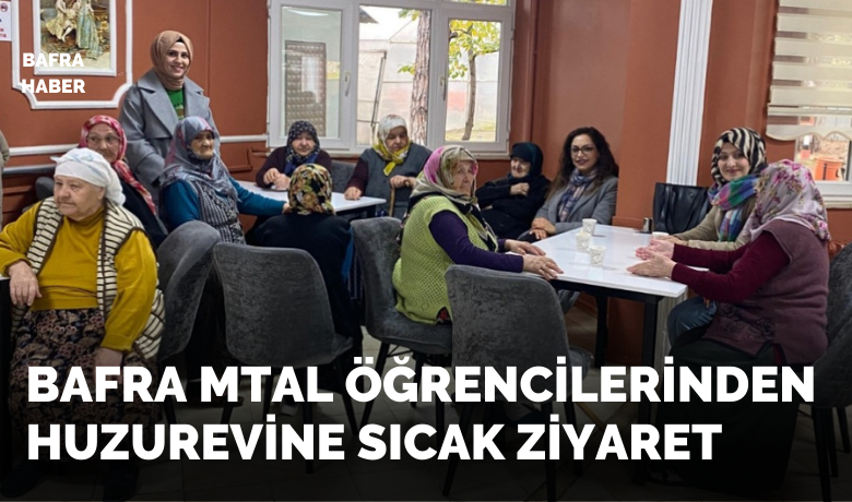 Ben Her YerdeVarım Projesi: Öğrenciler huzurevinde - Samsun Bafra Mesleki ve Teknik Anadolu Lisesi okul idareci ve öğrencileri, "Ben Her Yerde Varım Projesi" kapsamında Bafra 75. Yıl Huzurevi’ni ziyaret ederek yaşlılara moral verdi.