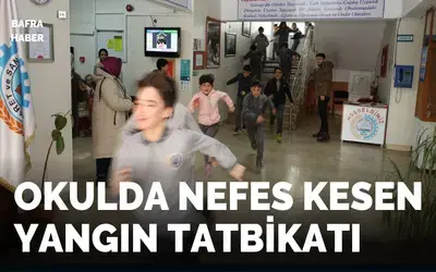 Okulda nefes kesen yangın tatbikatı