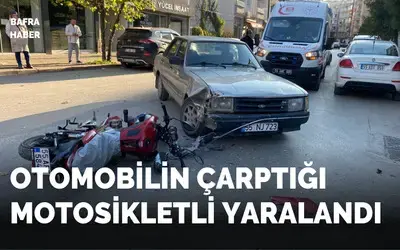 Otomobilin Çarptığı Motosikletli Yaralandı