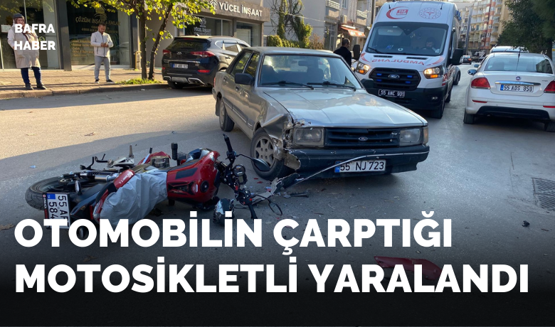 Otomobilin Çarptığı Motosikletli Yaralandı