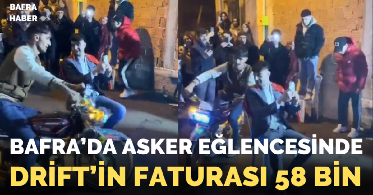 Bafra’da asker eğlencesinde drifte 58 bin 877 TL ceza