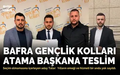 Ak Parti Bafra Gençlik Kolları Atama Başkana Teslim