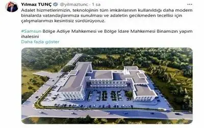 Adalet Bakanı Yılmaz Tunç’tan Samsun’a müjde:
