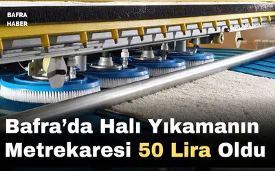 Bafra’da Halı Yıkamanın Metrekaresi 50 Lira Oldu