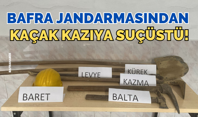 Bafra Jandarmasından Kaçak Kazıya Suçüstü! - Bafra'da Kaçak Kazıya Suçüstü: 7 Kişi Yakalandı