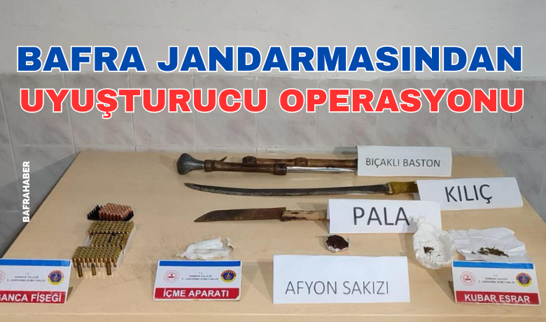Bafra Jandarmasından Uyuşturucu Operasyonu - Bafra İlçe Jandarma Komutanlığı ve Samsun İstihbarat Şube Müdürlüğü ekipleri tarafından düzenlenen operasyonda, uyuşturucu madde ve çeşitli suç unsurları ele geçirildi.