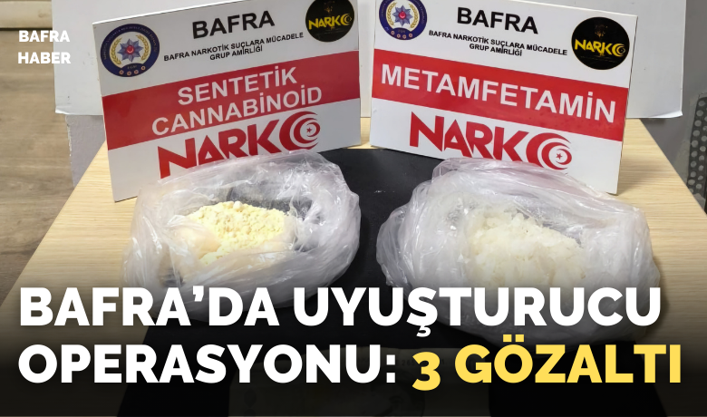 Bafra'da uyuşturucu operasyonu: 3 gözaltı