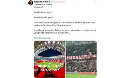 Samsunspor Başkanı Yıldırım, Avrupa ateşinin fitilini yaktı
