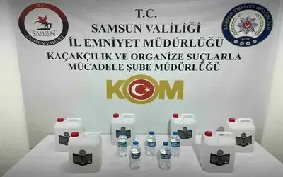 Samsun’da etil alkol ve sahte içki ele geçirildi
