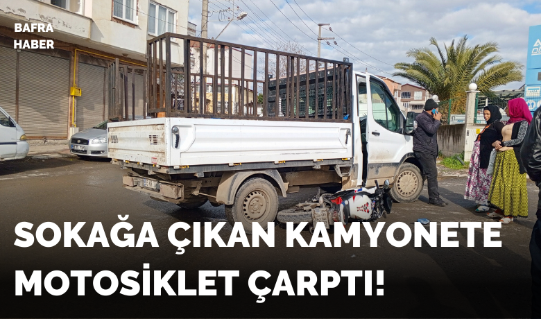 Kamyonete çarpan motosiklet sürücüsü yaralandı