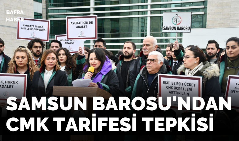 Samsun Barosu'ndan Cmk Tarifesi Tepkisi - Samsun Barosu avukatları, CMK gereğince görevlendirilen müdafi ve vekillere yapılacak ödemelere ilişkin 2025 yılı tarifesinin geç açıklanması ve yetersiz zam oranı nedeniyle Samsun Adliyesi önünde basın açıklaması yaptı.