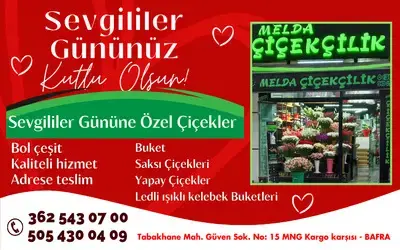 Bafra’da Sevgililer Günü’ne Özel Çiçekler Melda Çiçekçilik’te!
