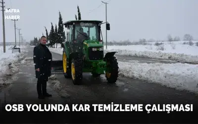 Bafra Osb Yolunda Kar Temizleme Çalışması
