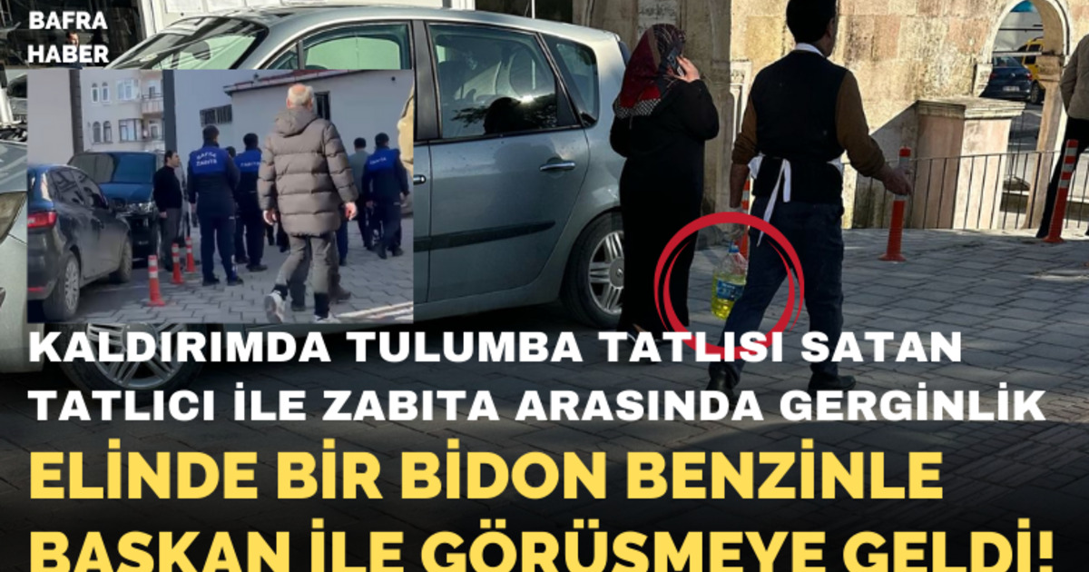 Kaldırımda Tulumba Tatlısı Yapan Tatlıcı İle Zabıta Arasında Gerginlik!
