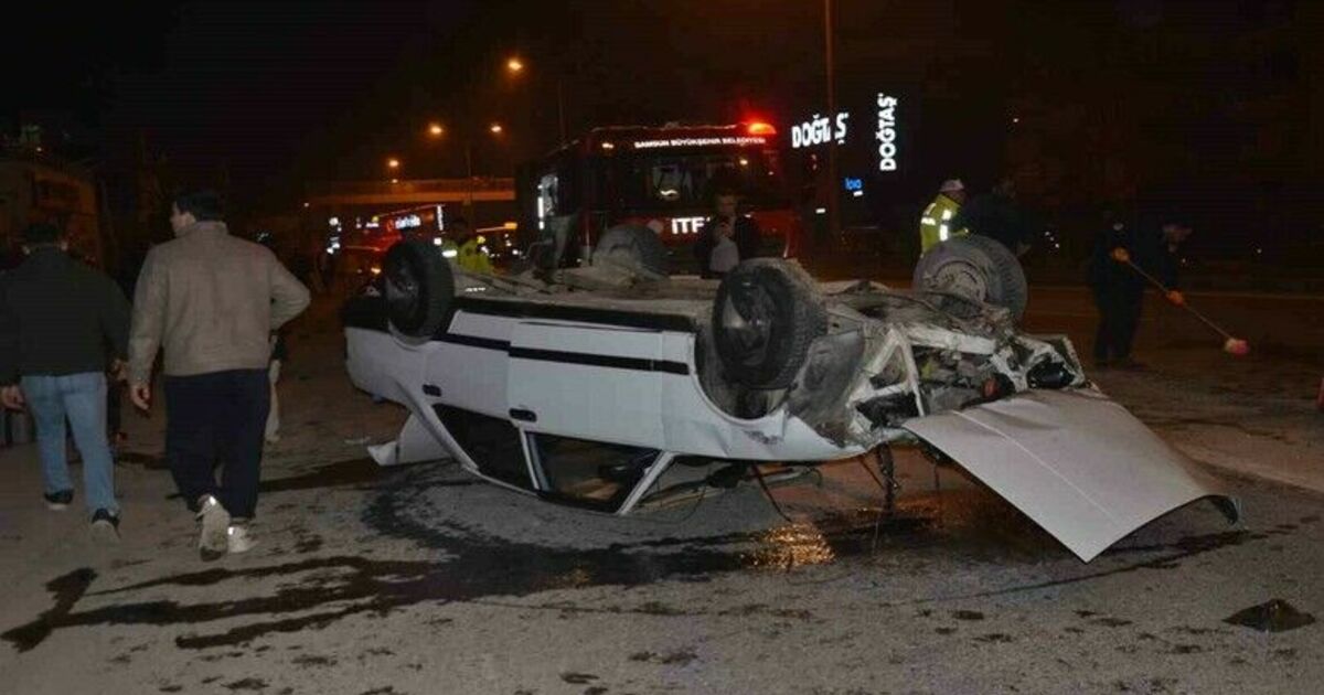 Takla atan otomobilden sağ çıktı