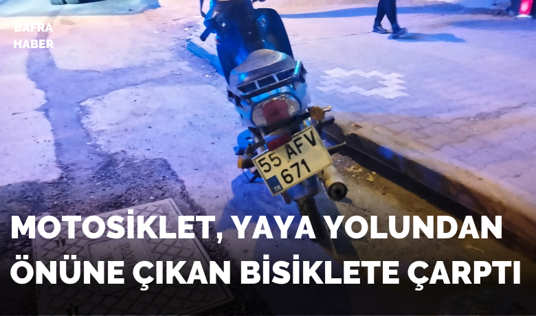 Bisiklete çarpan motosiklet sürücüsü yaralandı