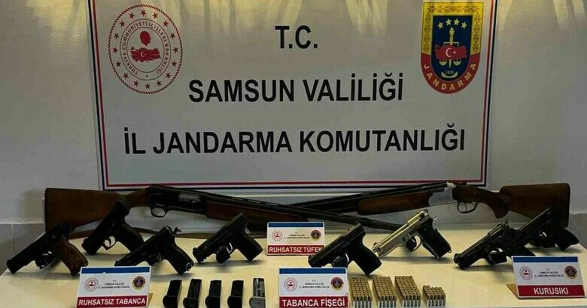 Bafra’da jandarmadan kaçak silah operasyonu