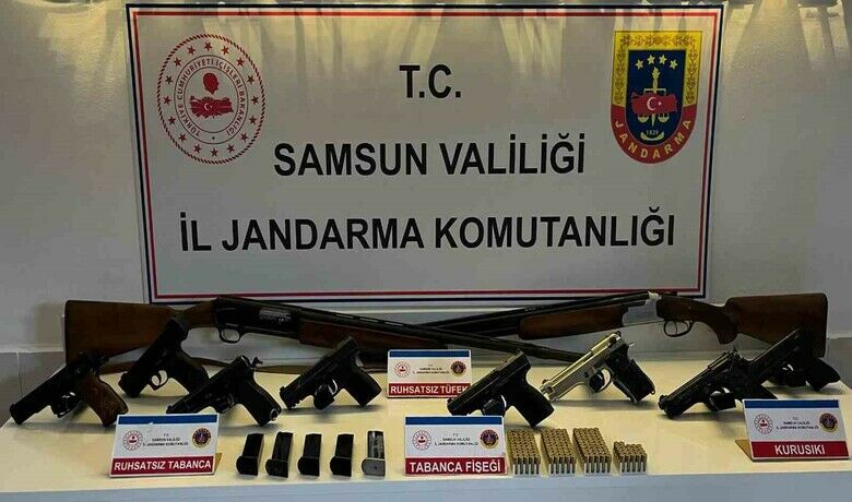 Bafra’da jandarmadan kaçak silah operasyonu