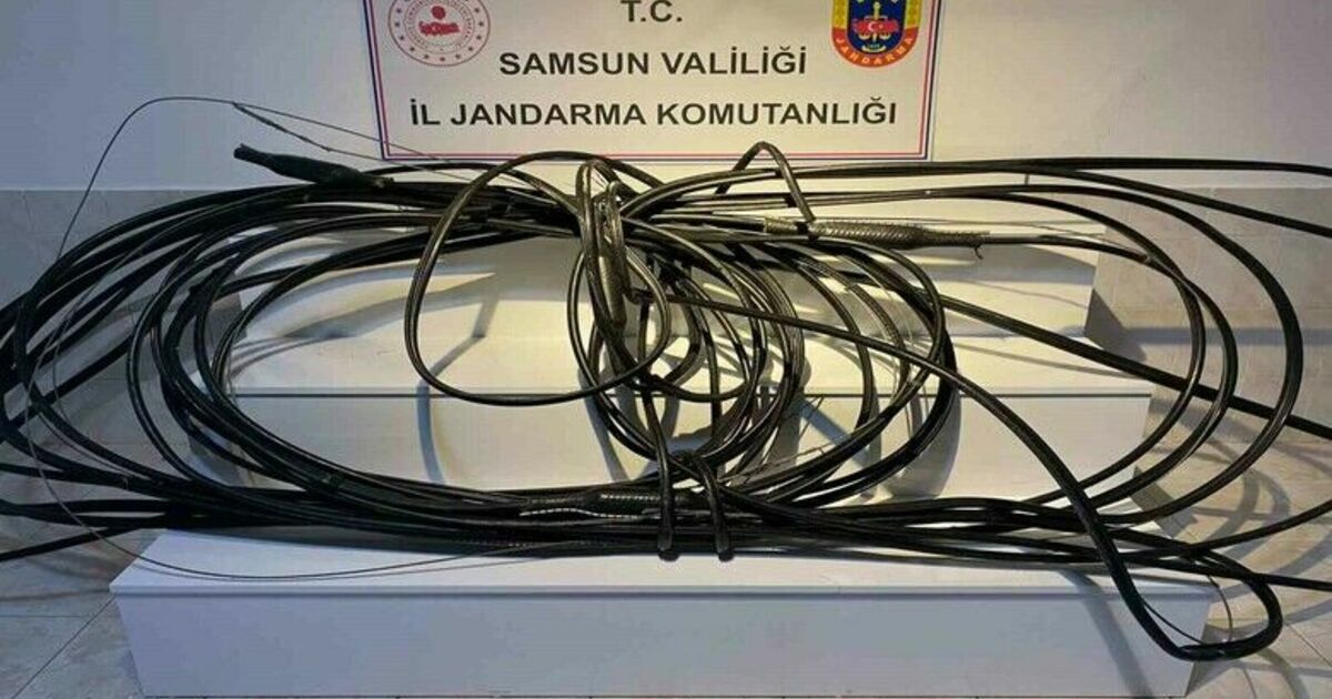 Kablo hırsızı kıskıvrak yakalandı