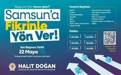 Samsun Büyükşehir Belediyesi’nden "Samsun’a Fikrinle Yön Ver" yarışması
