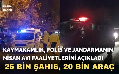 Bafra Kaymakamlığı Polis Ve Jandarmanın Nisan Ayı Faaliyetlerini Açıkladı