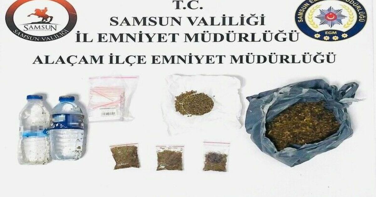 Şişe içinde sıvı bonzai ile yakalandı
