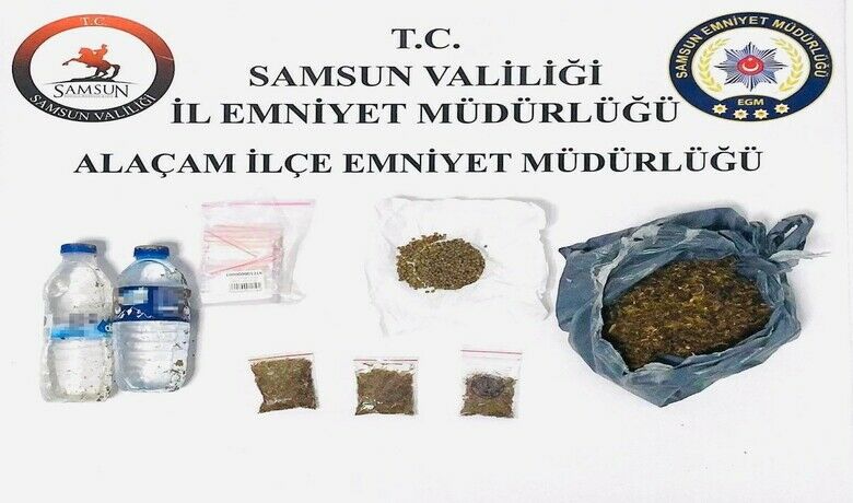 Şişe içinde sıvı bonzai ile yakalandı
