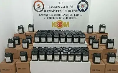 Samsun’da 1 ton etil alkol ele geçirildi
