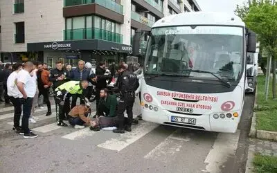 Samsun’da halk otobüsünün çarptığı yaya yaralandı
