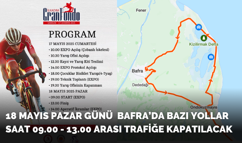 Samsun’da 19 Mayıs kutlamalarıkapsamında bazı yollar trafiğe kapatılacak