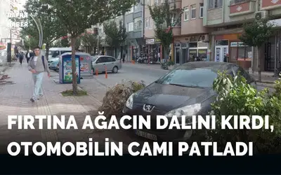 Fırtına Ağacın Dalını Kırdı, Otomobilin Camı Patladı