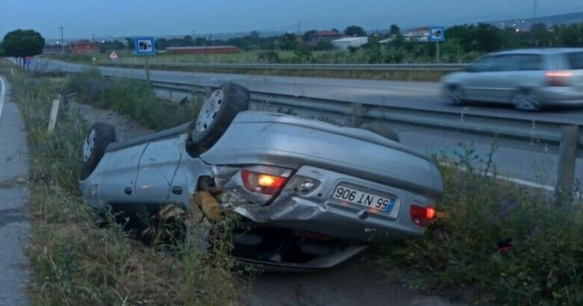 Bafra’da otomobil takla attı: 1 yaralı