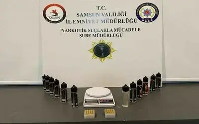 Samsun likit esrar ele geçirildi
