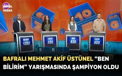 Bafralı  Mehmet Akif Üstünel “ben Bilirim” Yarışmasında Şampiyon Oldu